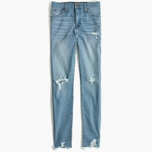 Madewell 9" High-Rise Skinny Jeans in Ontario Wash: Distressed-Hem Edition